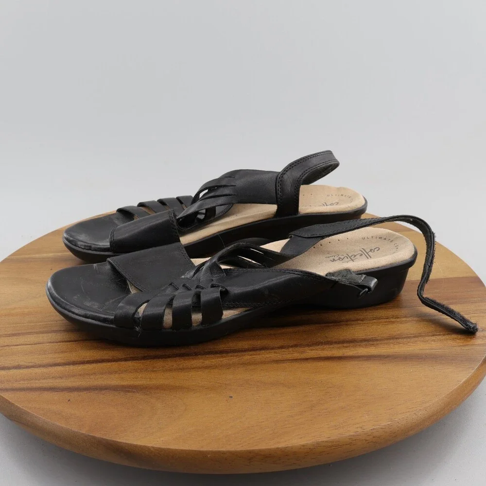 Clarks Collection Loomis Sandals Women's Size 8.5M Strappy Sandal Black - Picture 1 of 9